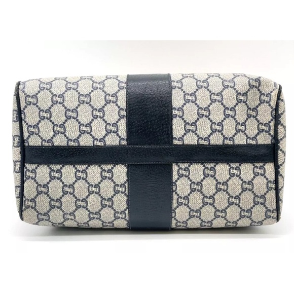 Authentic Gucci GG Plus PVC Navy Mini Boston Bag - Picture 5 of 17